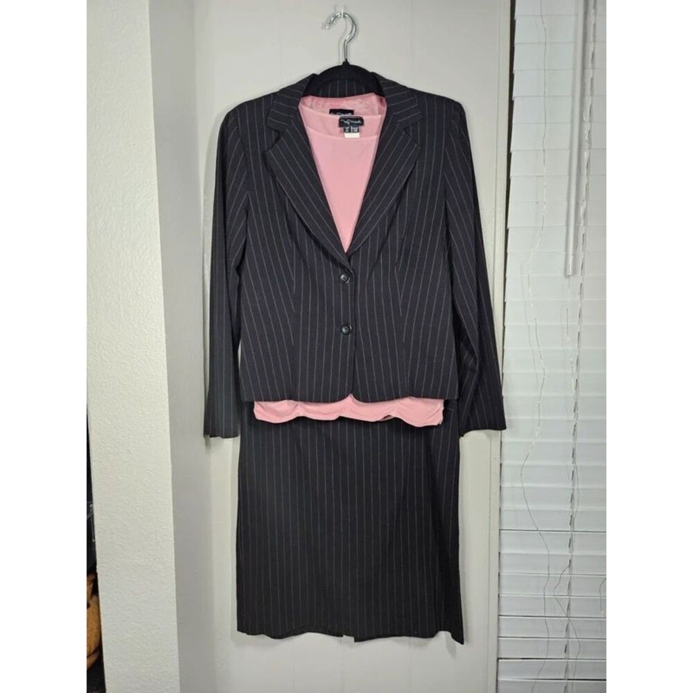 Vintage Y2K My Michelle 3 Piece Pinstripe Skirt Suit